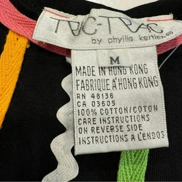 Vintage Phyllis Keitlen women’s Tric Trac black tank size medium. New with tags - Picture 9 of 9